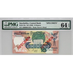 Seychelles, 10 rupees 1989, specimen