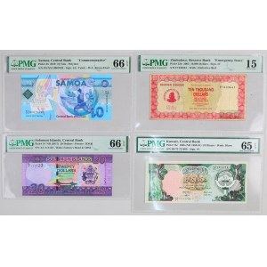 set of exotic banknotes, PMG high grades, (4 pieces)