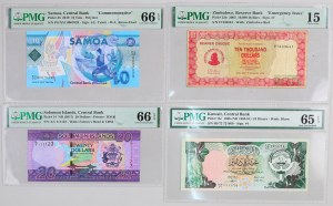 set of exotic banknotes, PMG high grades, (4 pieces)