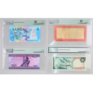 set of exotic banknotes, PMG high grades, (4 pieces)