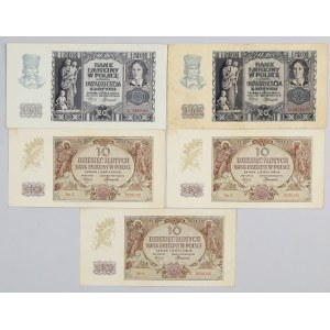 Generalna Gubernia, zestaw banknotów, (5 sztuk)