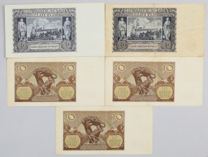 General Government, set of banknotes, (5 pieces)