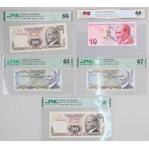 Turkey, lot of banknotes from 1970, (5 pieces)