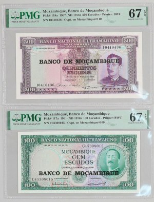 Mozambique, lot of banknotes from 1961-1967, (2 pieces)