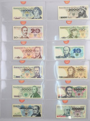 People's Republic of Poland, set of banknotes from 1979-1993, (12 pieces)