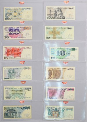 People's Republic of Poland, set of banknotes from 1979-1993, (12 pieces)