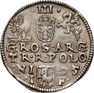 Sigismund III Vasa, trojak 1595, Olkusz, arrow on obverse