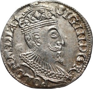 Sigismund III Vasa, trojak 1595, Olkusz, arrow on obverse