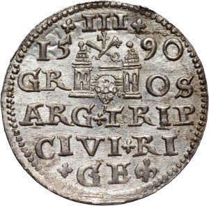 Sigismund III Vasa, trojak 1590, Riga