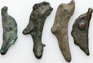 Greece, Sarmatia, Olbia, dolphin-shaped money 500-400 BC, (4 pieces)