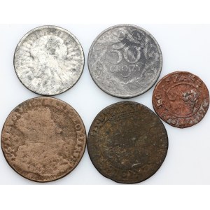 Polska, zestaw fałszerstw z epoki, (5 sztuk)