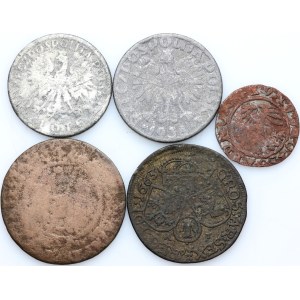Polska, zestaw fałszerstw z epoki, (5 sztuk)