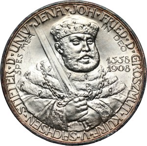 Germany, Saxony-Weimar-Eisenach, William Ernest, 5 Mark 1908 A, Berlin, 350th Anniversary of the University of Jena