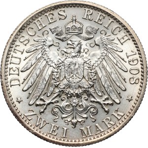 Germany, Saxe-Weimar-Eisenach, Wilhelm Ernst, 2 Mark 1908, University in Jena