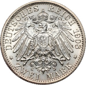 Germany, Saxe-Weimar-Eisenach, Wilhelm Ernst, 2 Mark 1908, University in Jena