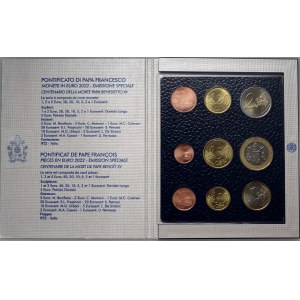 Vatican, Francis I, lot of coins from 2022, (9 pieces), death of Pope Benedict XVI