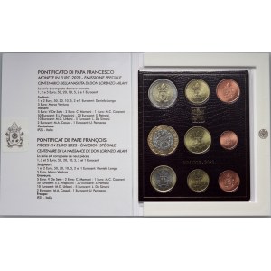 Vatican, François Ier, set de pièces 2023, (9 pièces), Lorenzo Milani, 100ème anniversaire