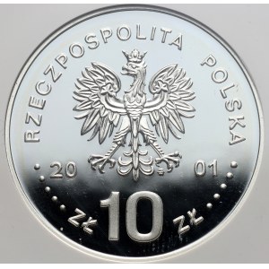 III RP, 10 złotych 2001, Jan III Sobieski, półpostać