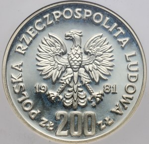 PRL, 200 złotych 1981, Władysław I Herman, półpostać, PRÓBA