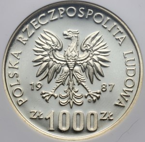 PRL, 1000 zloty 1987, Casimir III the Great, SAMPLE