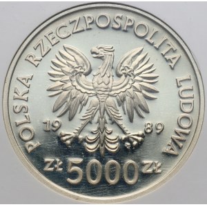 PRL, 5000 złotych 1989, Władysław II Jagiełło, półpostać