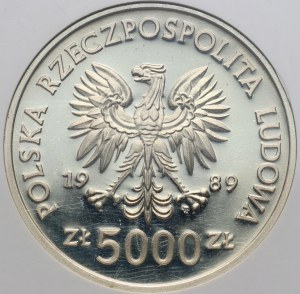 People's Republic of Poland, 5000 zloty 1989, Ladislaus II Jagiello, half figure