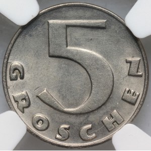 Austria, Republic, 5 Groschen 1938, Vienna