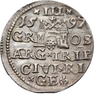 Zygmunt III Waza, trojak 1597, Ryga