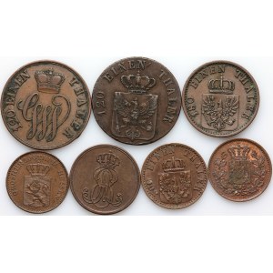 Germany, set of coins from 1837-1868, (7 pieces)