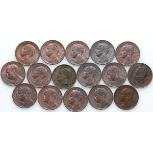 Italy, Victor Emmanuel II / Victor Emmanuel III, coin set 1867-1914, (16 pieces)