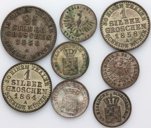 Germany, set of coins from 1853-1864, (8 pieces)