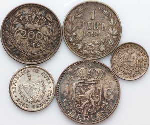World, set of coins, (5 pieces)