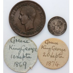 Greece, set of coins from 1869-1874, (2 pieces)