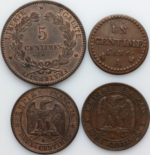 France, 19th century coin set (4 pieces)