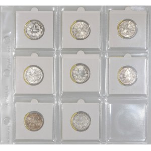 Germany, set of 1 Mark coins from 1876-1915, (8 pieces)