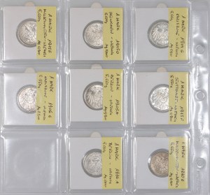 Germany, set of 1 Mark coins from 1876-1915, (8 pieces)