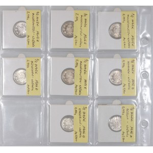Germany, set of 1/2 Mark coins from 1906-1916, (8 pieces)