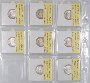 Germany, set of 1/2 Mark coins from 1906-1916, (8 pieces)