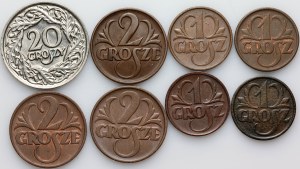 Second Republic, set of coins from 1923-1937, (8 pieces)