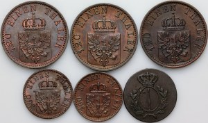 Germany, Prussia, set of coins from 1810-1871, (6 pieces)