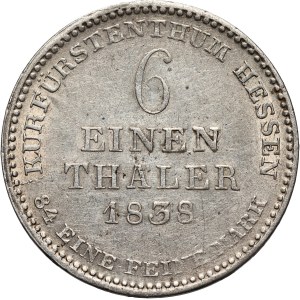 Germany, Hesse, Wilhelm II, 1/6 Thaler 1838