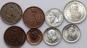 Europe, set of coins from 1886-1944, (8 pieces)