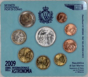 San Marino, coin set from 2009, International Year of Astronomy, (11 pieces)