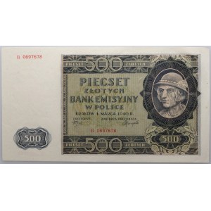 Generalna Gubernia, 500 złotych 1.03.1940, seria B