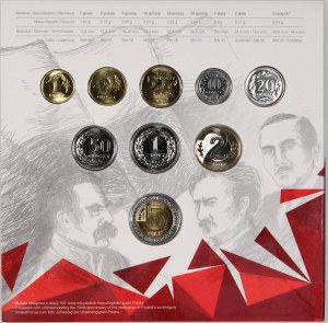 Third Republic, 2018 circulation coin set, 100th anniversary of independence, (9 pieces)