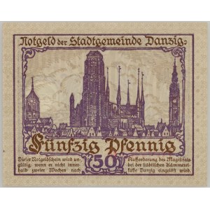 Wolne Miasto Gdańsk, 50 fenigów 15.04.1919, fioletowy