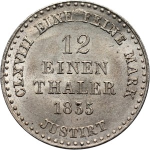 Germany, Hanover, Wilhelm IV, 1/12 Thaler 1835 B, Hanower