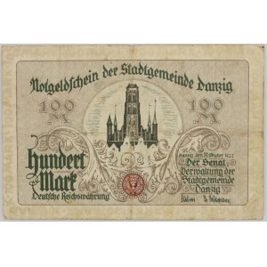 Wolne Miasto Gdańsk, 100 marek, 31.10.1922