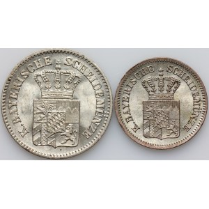 Germany, Bavaria, Ludwig II, set of coins 1865-1869, Munich, (2 pieces)