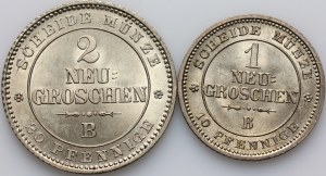Germany, Saxony, John I, coin set from 1865, (2 pieces)